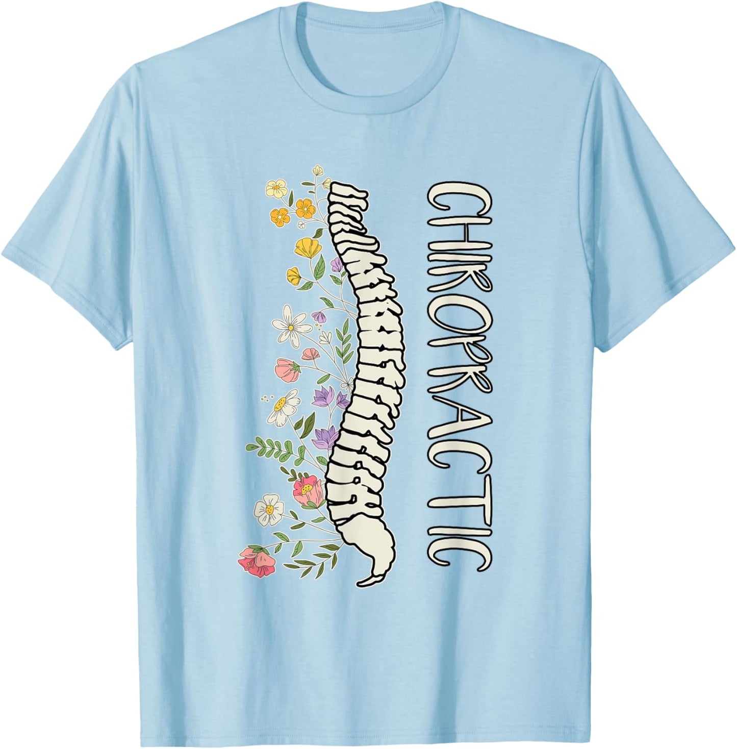 Chiropractor Gifts -Adults Blue Modern Chiropractic T-Shirt - T-Shirt | Light Blue