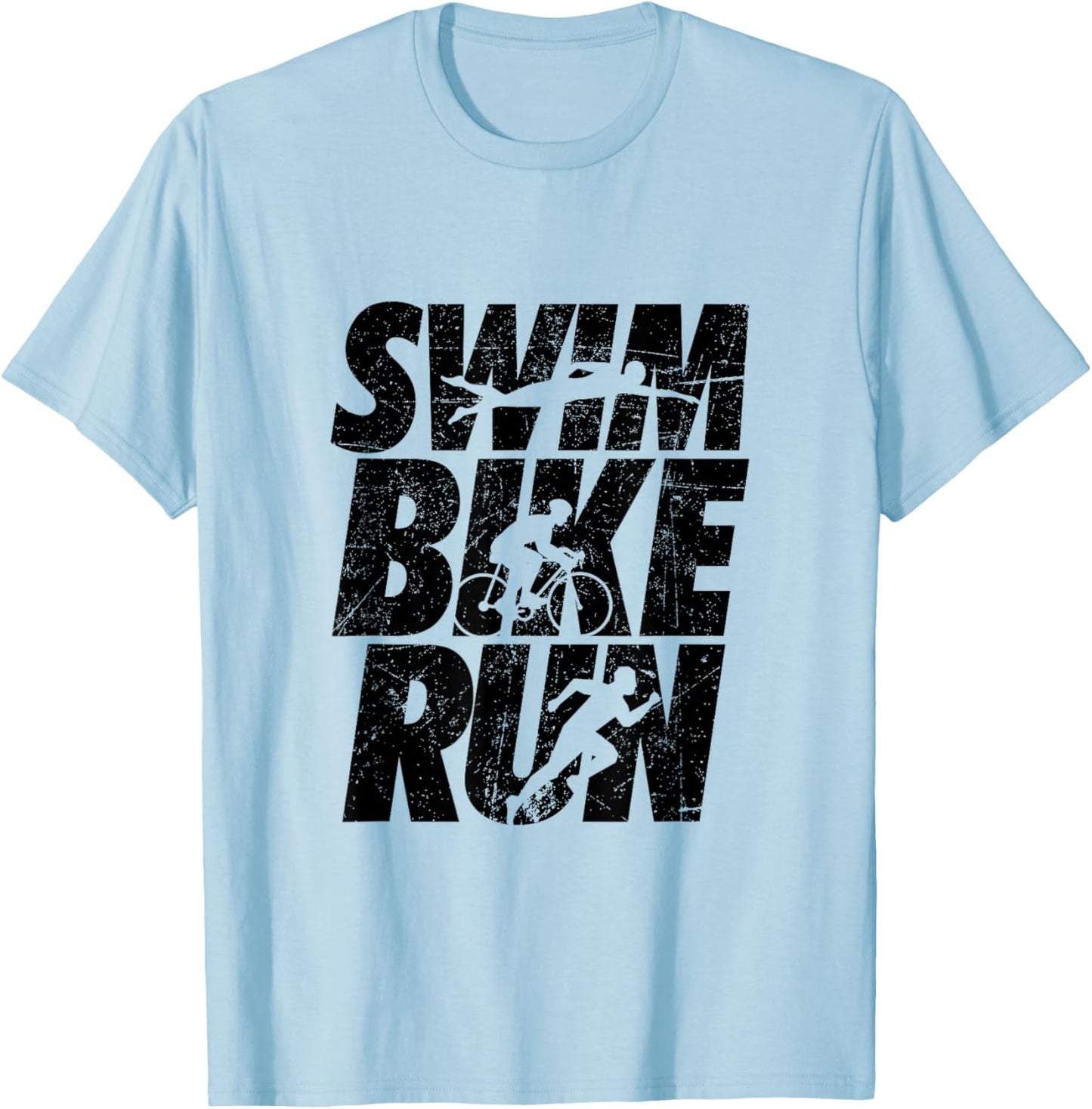 Swimming Cycling Running Triathlon Running Swimming T-Shirt - T-Shirt | Light Blue