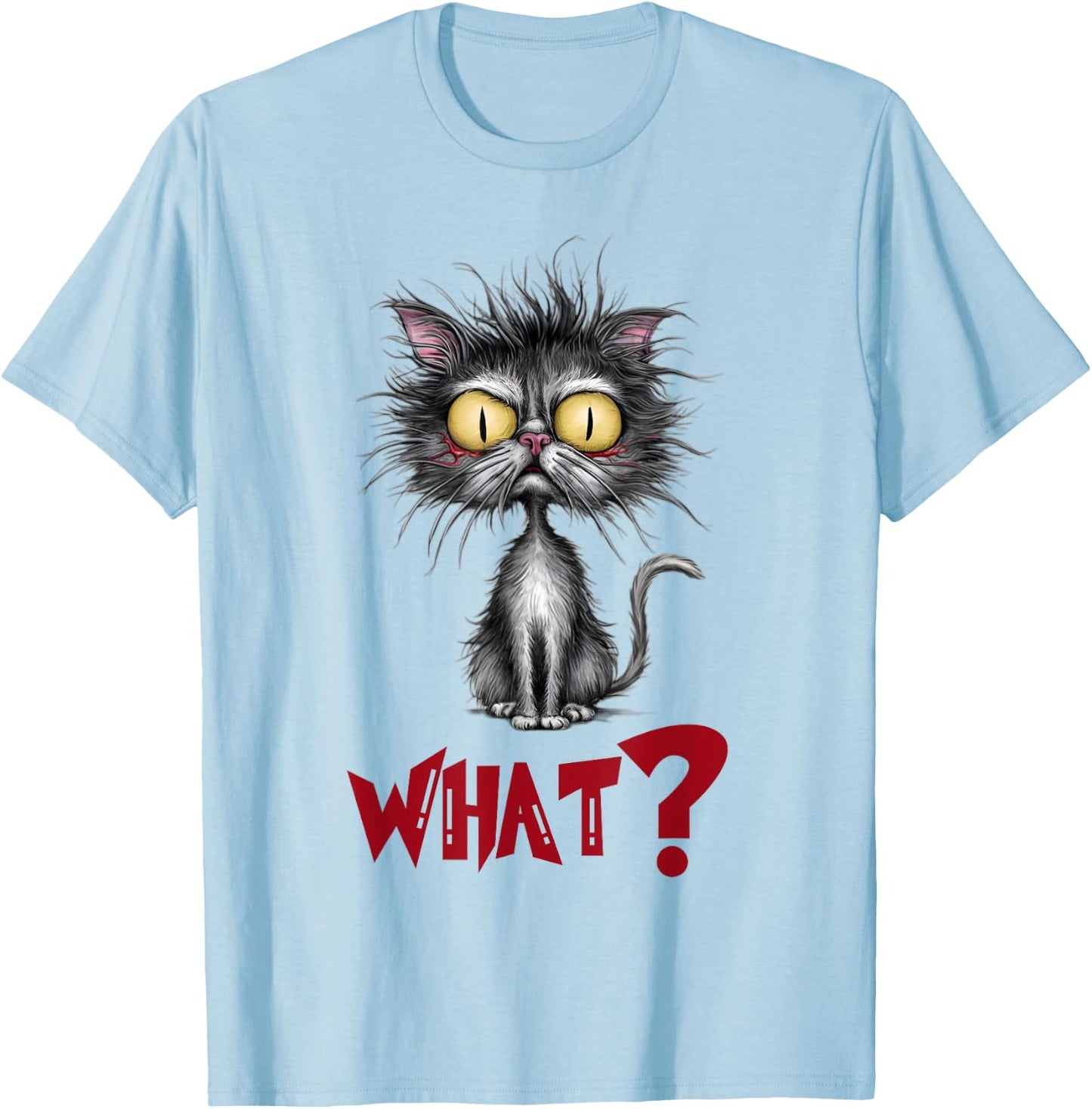 Cat What? Funny Cat Meme Women T-Shirt - T-Shirt | Light Blue
