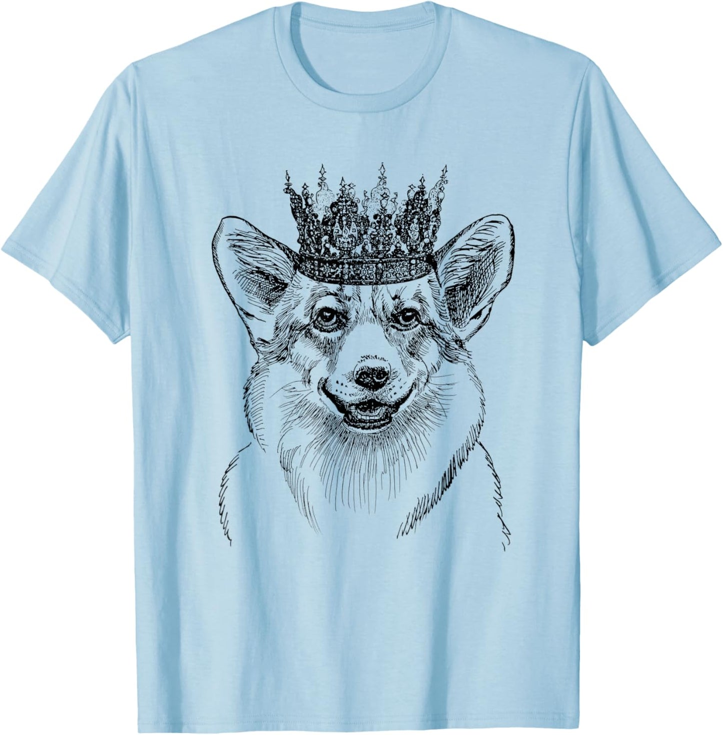 British Corgi Dog Queen Crown Queens Platinum Jubilee Women T-Shirt - T-Shirt | Light Blue