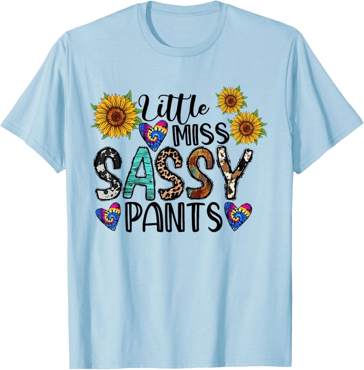 Funny Little Miss Sassy Pants Sassy Gift Young Girl T-Shirt - T-Shirt | Light Blue