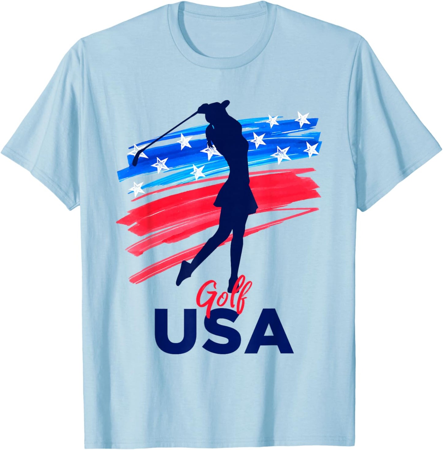 Golf Support the Team Shirt USA Golf Lover USA T-Shirt - T-Shirt | Light Blue