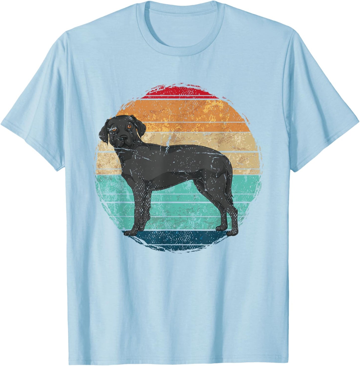 Retro Black Lab T-Shirt - T-Shirt | Light Blue