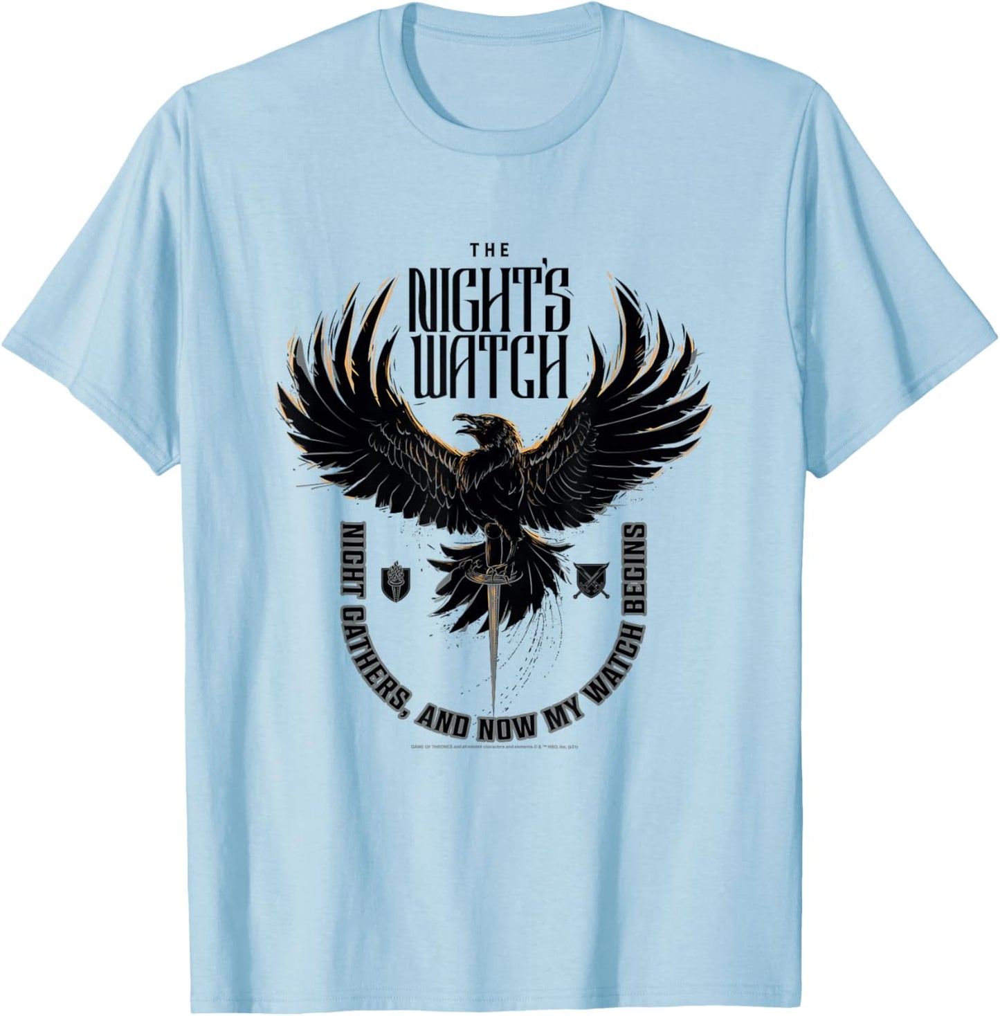 Game of Thrones The Night's Watch Crow T-Shirt - T-Shirt | Light Blue