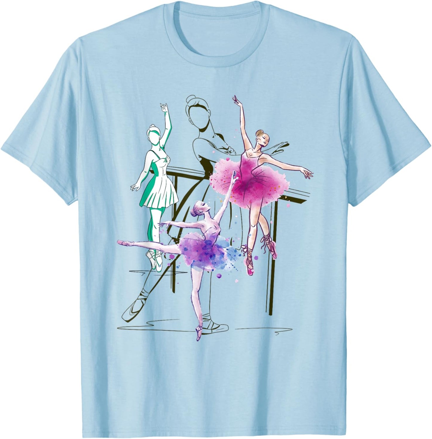 En Pointe Dancer Girls Women Ballerina Dance Ballet T-Shirt - T-Shirt | Light Blue