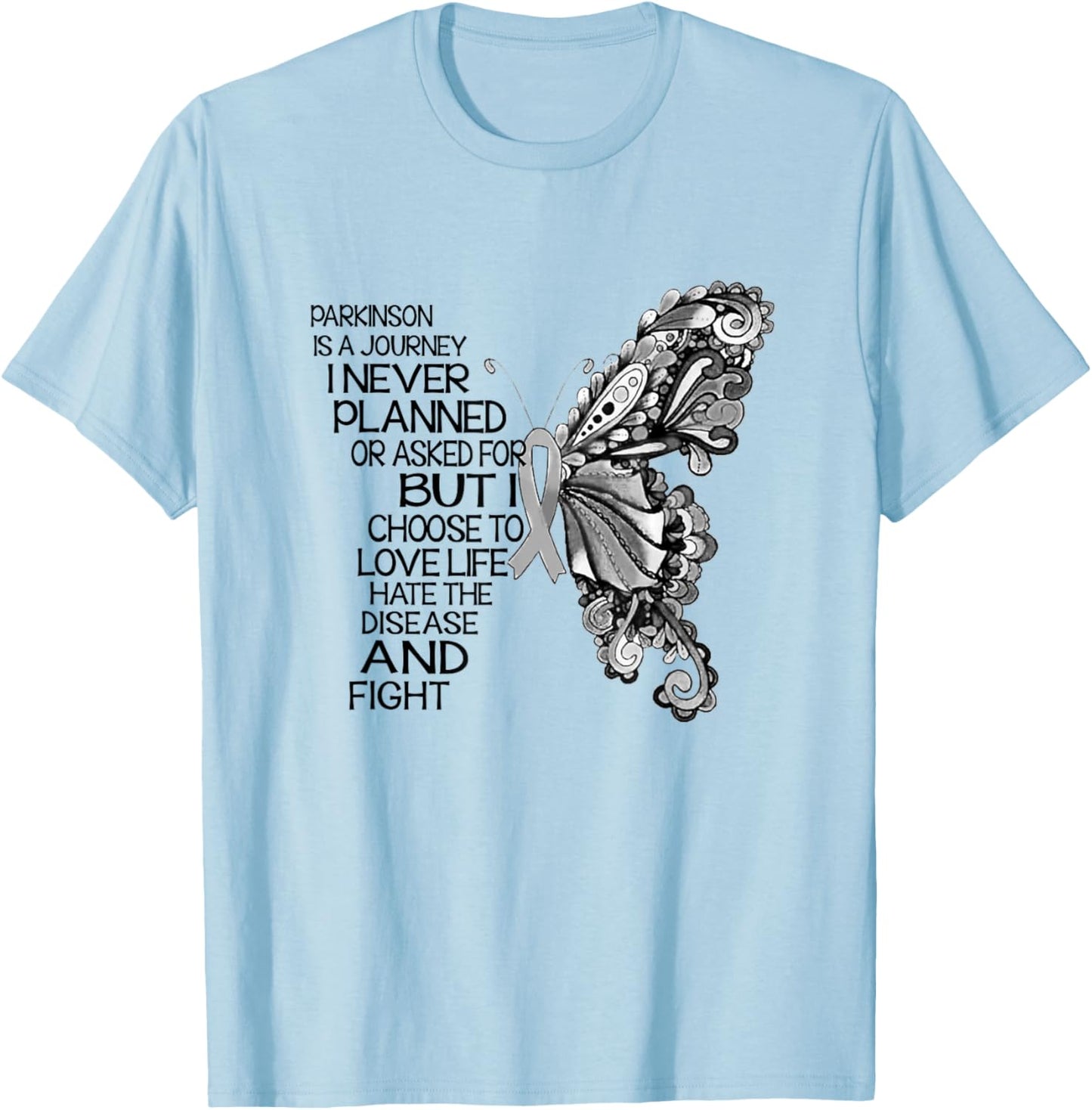 Parkinson Is A Journey I Never Planned Parkinson Patient T-Shirt - T-Shirt | Light Blue