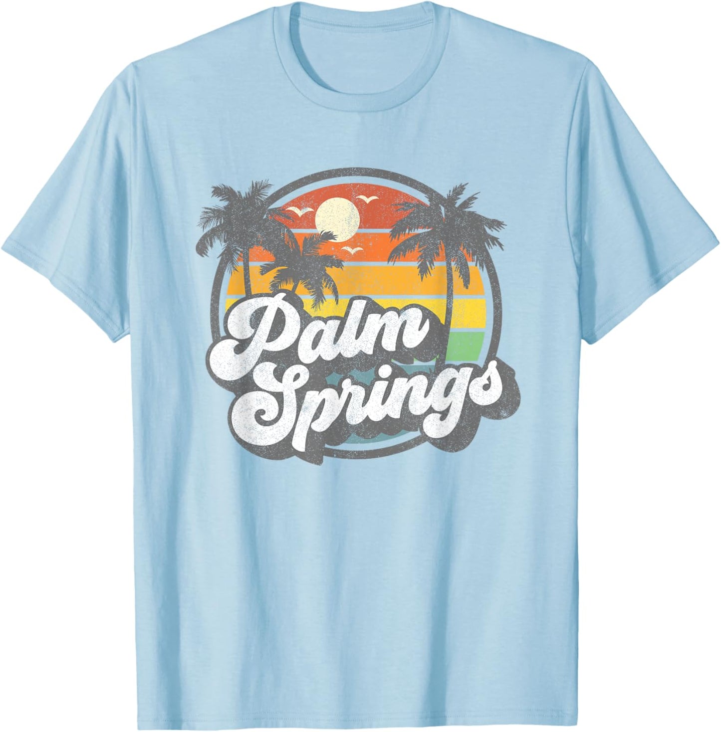 Palm Springs California Beach Retro Vintage Vacation Gift Small T-Shirt - T-Shirt | Light Blue