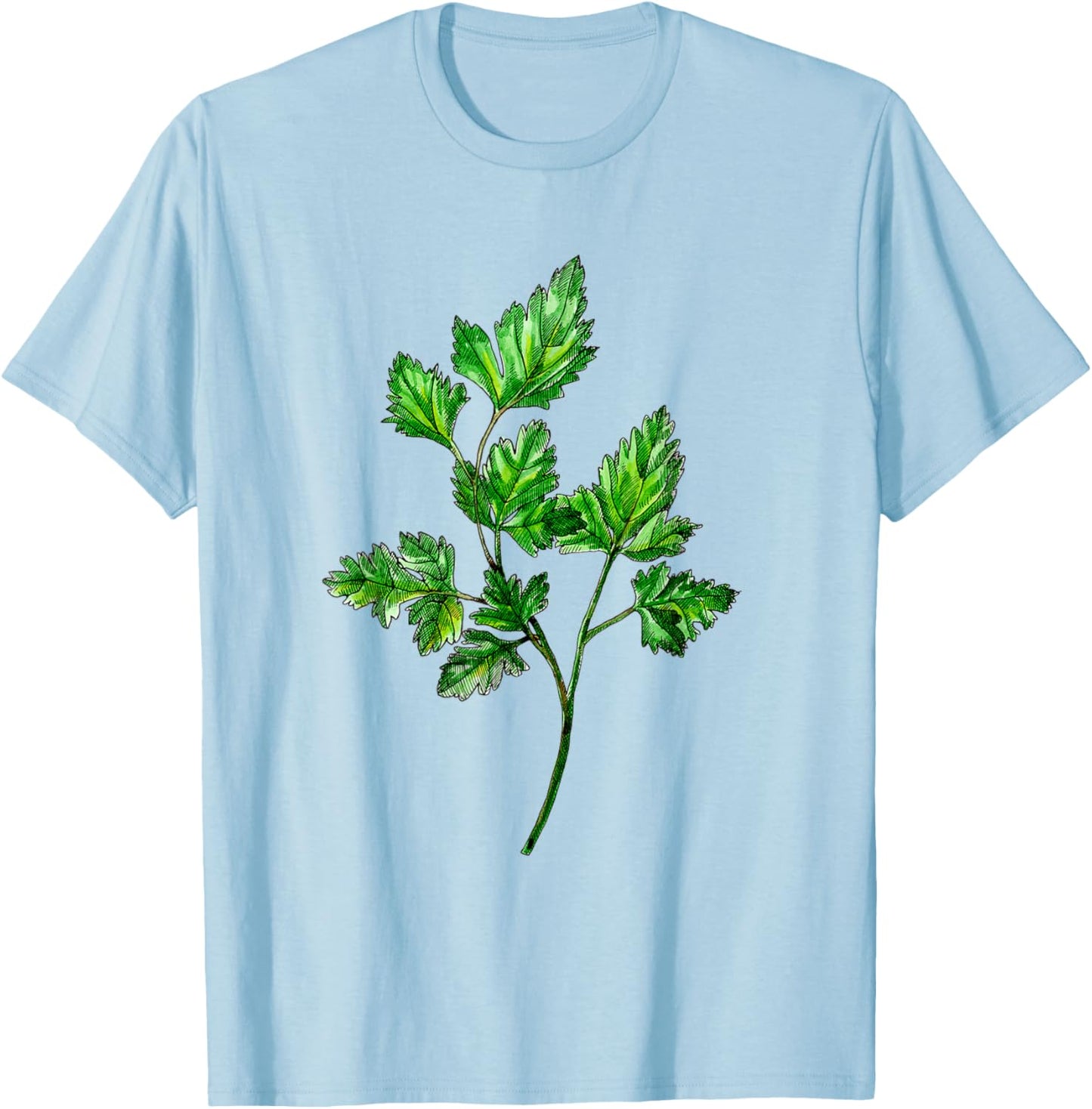 Parsley Watercolor Illustration T-Shirt - T-Shirt | Light Blue