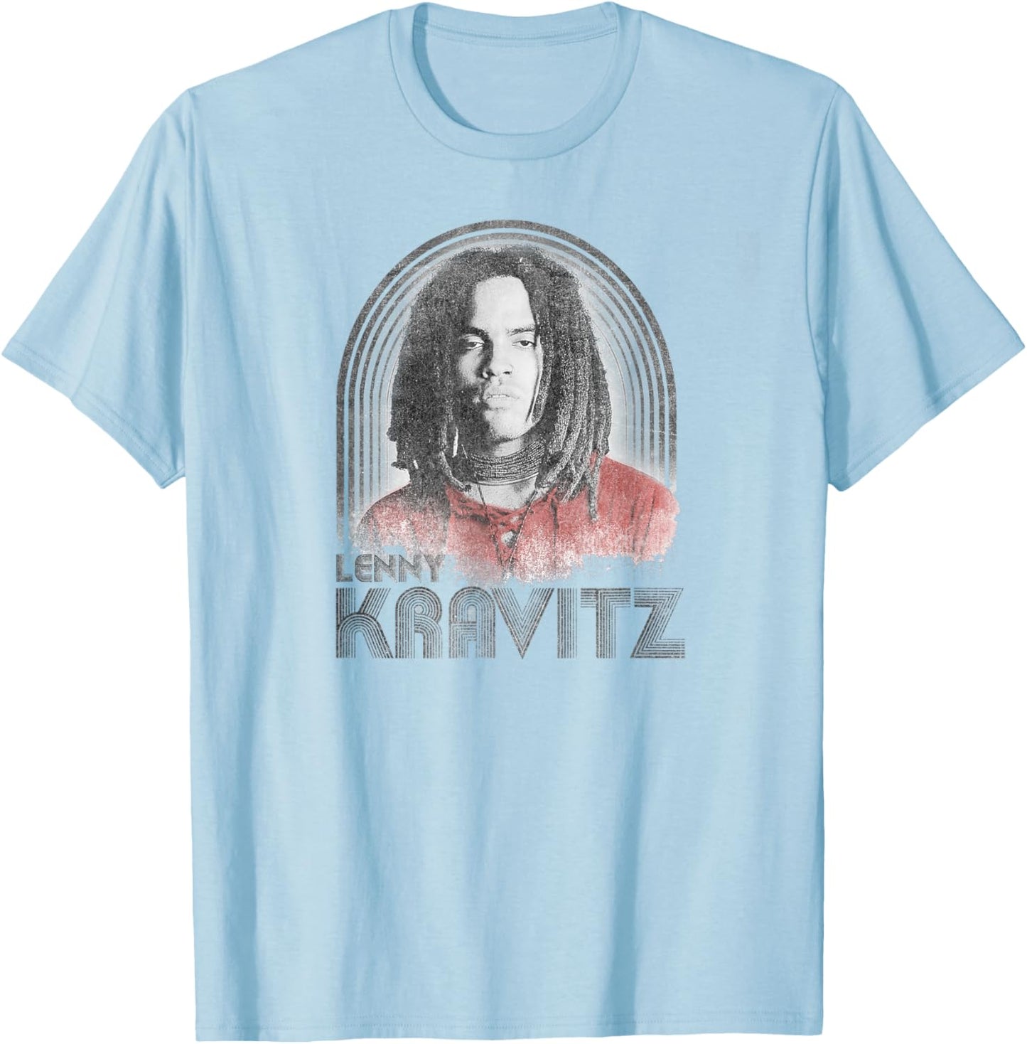 Lenny Kravitz – Retro Lines Logo T-Shirt - T-Shirt | Light Blue