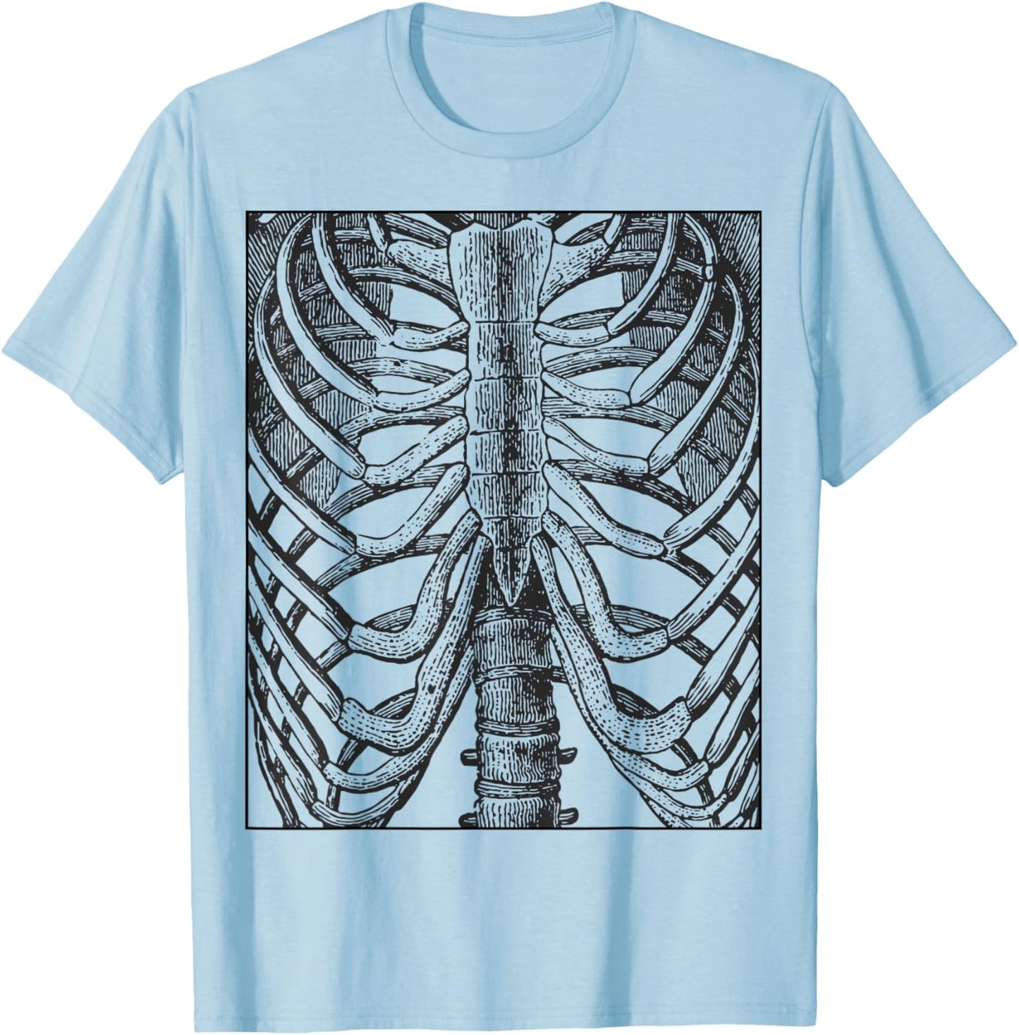 X-Ray Skeleton Rib Cage Bones Anatomy Halloween Costume T-Shirt - T-Shirt | Light Blue