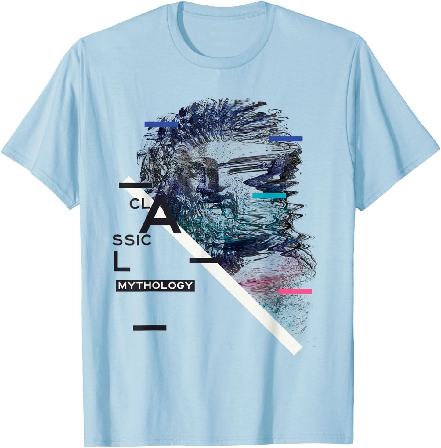 Vaporwave Aesthetic Retro 80s 90s Statue Japanese Glitch Art T-Shirt - T-Shirt | Light Blue