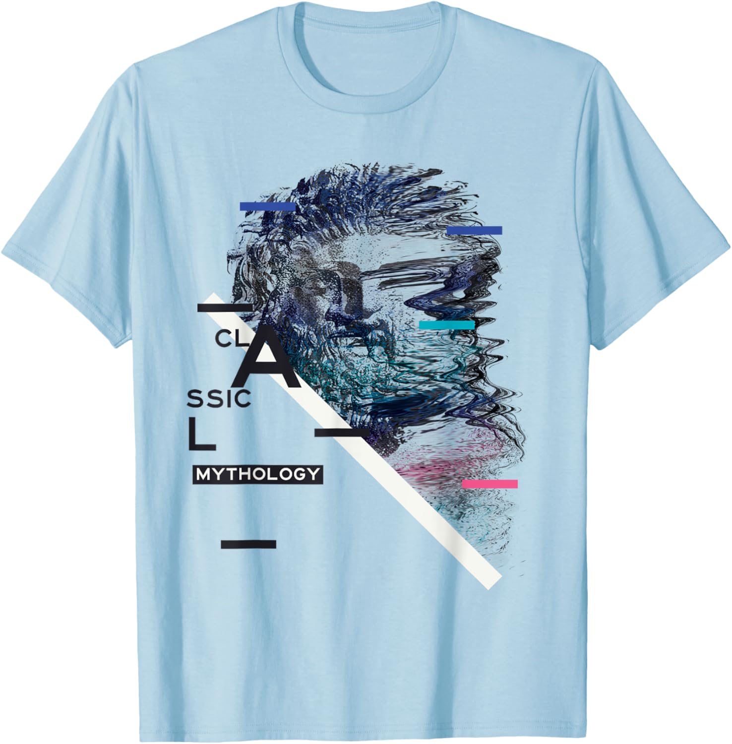 Vaporwave Aesthetic Retro 80s 90s Statue Japanese Glitch Art T-Shirt - T-Shirt | Light Blue