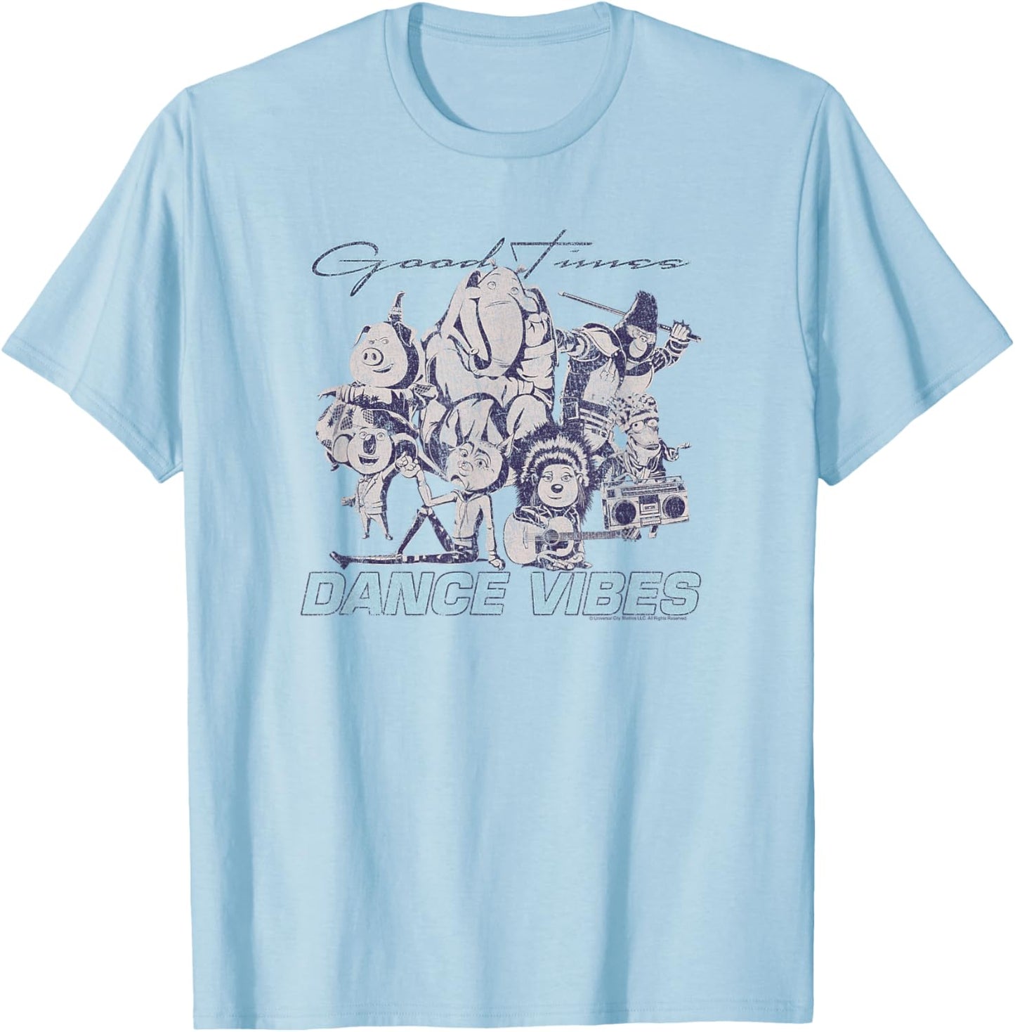 Sing 2 Vintage Group Shot Poster T-Shirt - T-Shirt | Light Blue