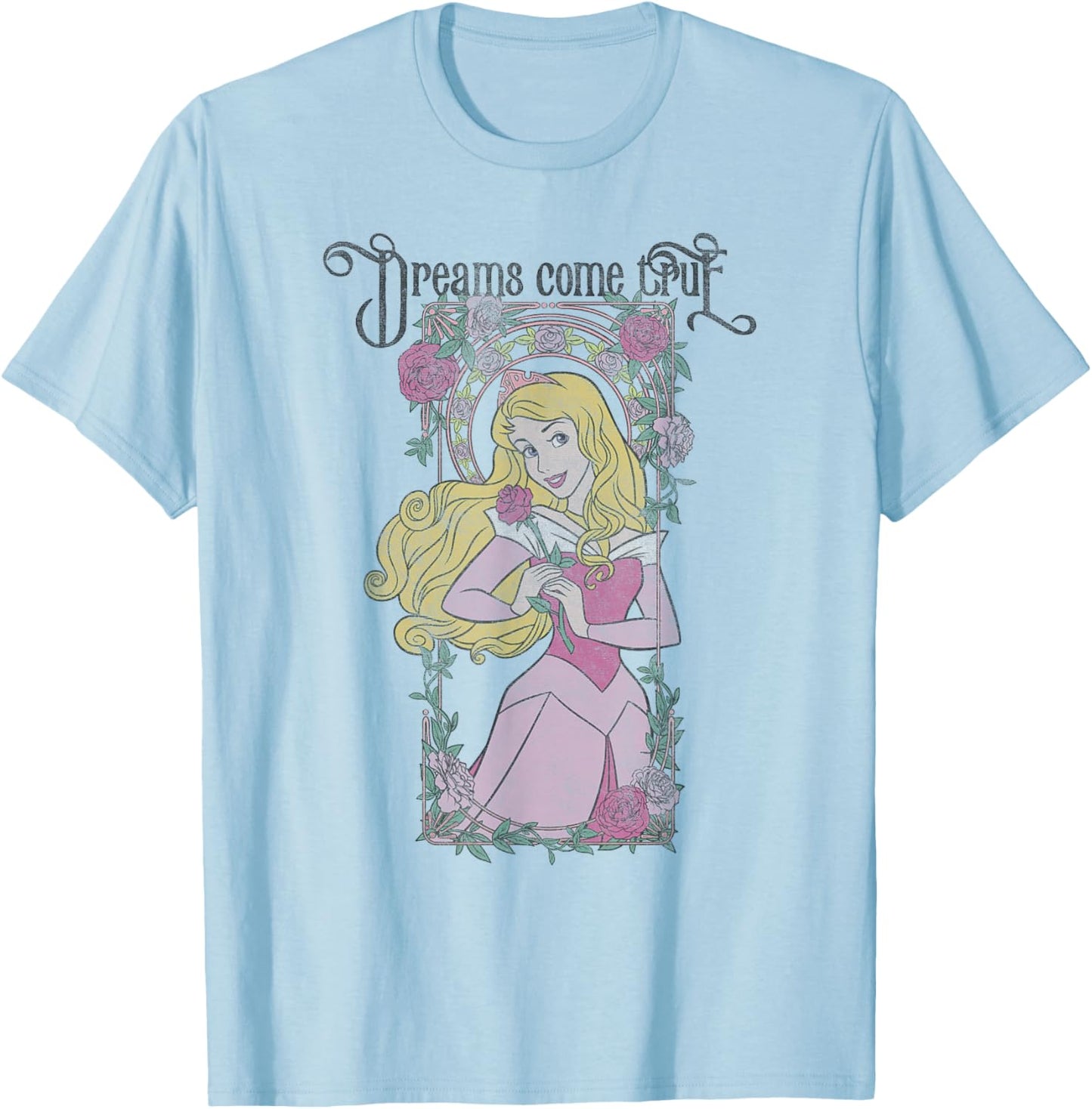 Disney Sleeping Beauty Aurora Dreams Come True Panel T-Shirt - T-Shirt | Light Blue