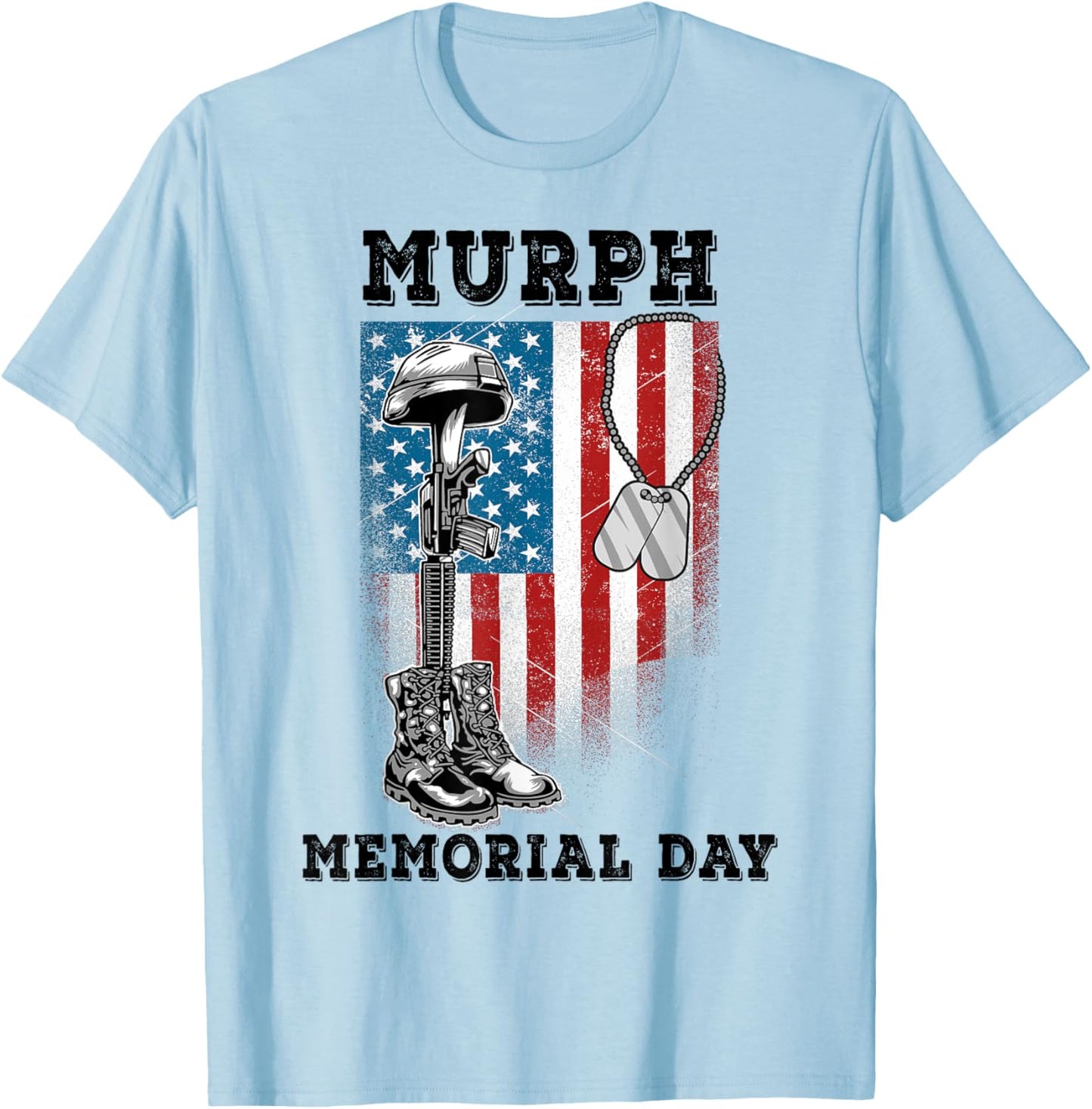 Murph 2021 Workout Challenge American Memorial Day Murph T-Shirt - T-Shirt | Light Blue