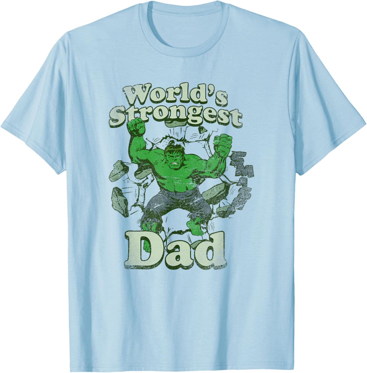 Marvel Father's Day Hulk World's Strongest Dad T-Shirt - T-Shirt | Light Blue