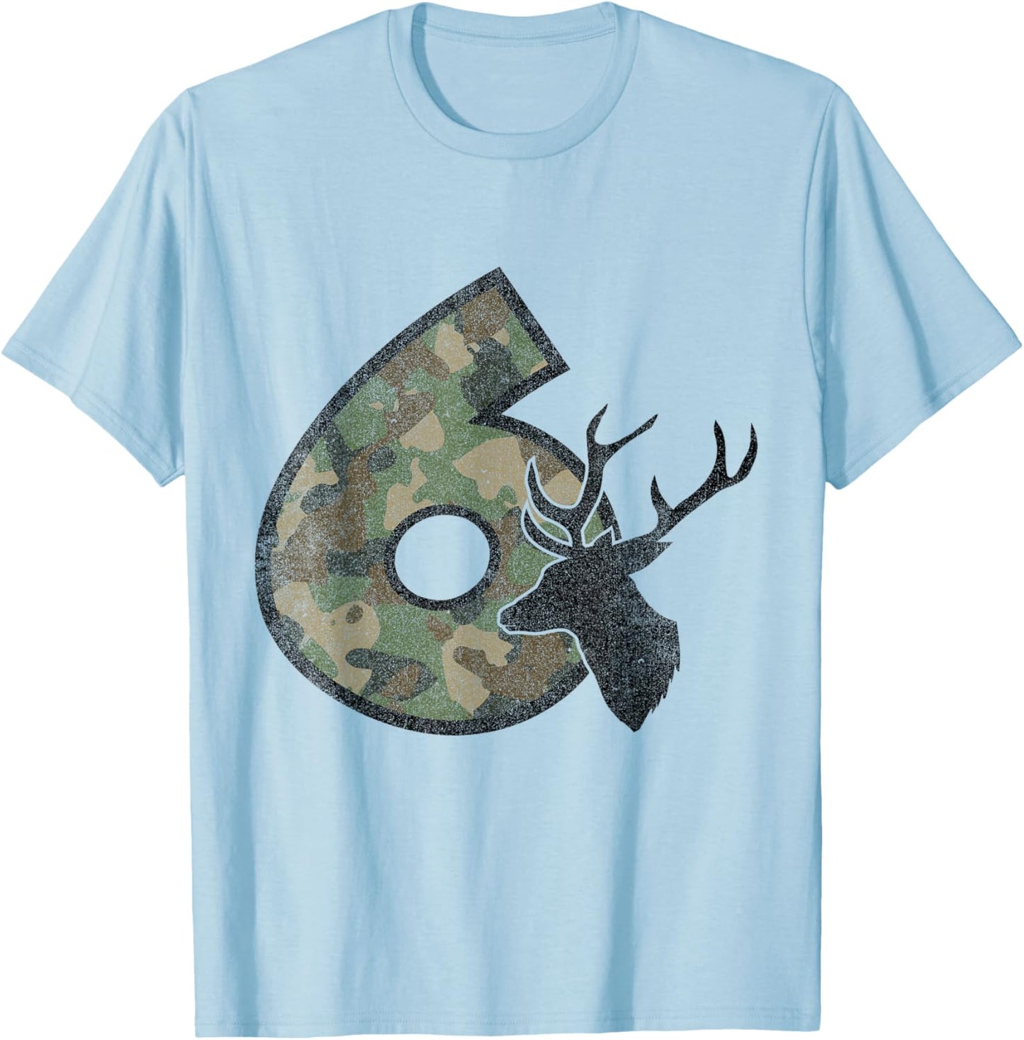 Country Boys Camo 6 Six Sixth Year Old Birthday Deer Hunter T-Shirt - T-Shirt | Light Blue