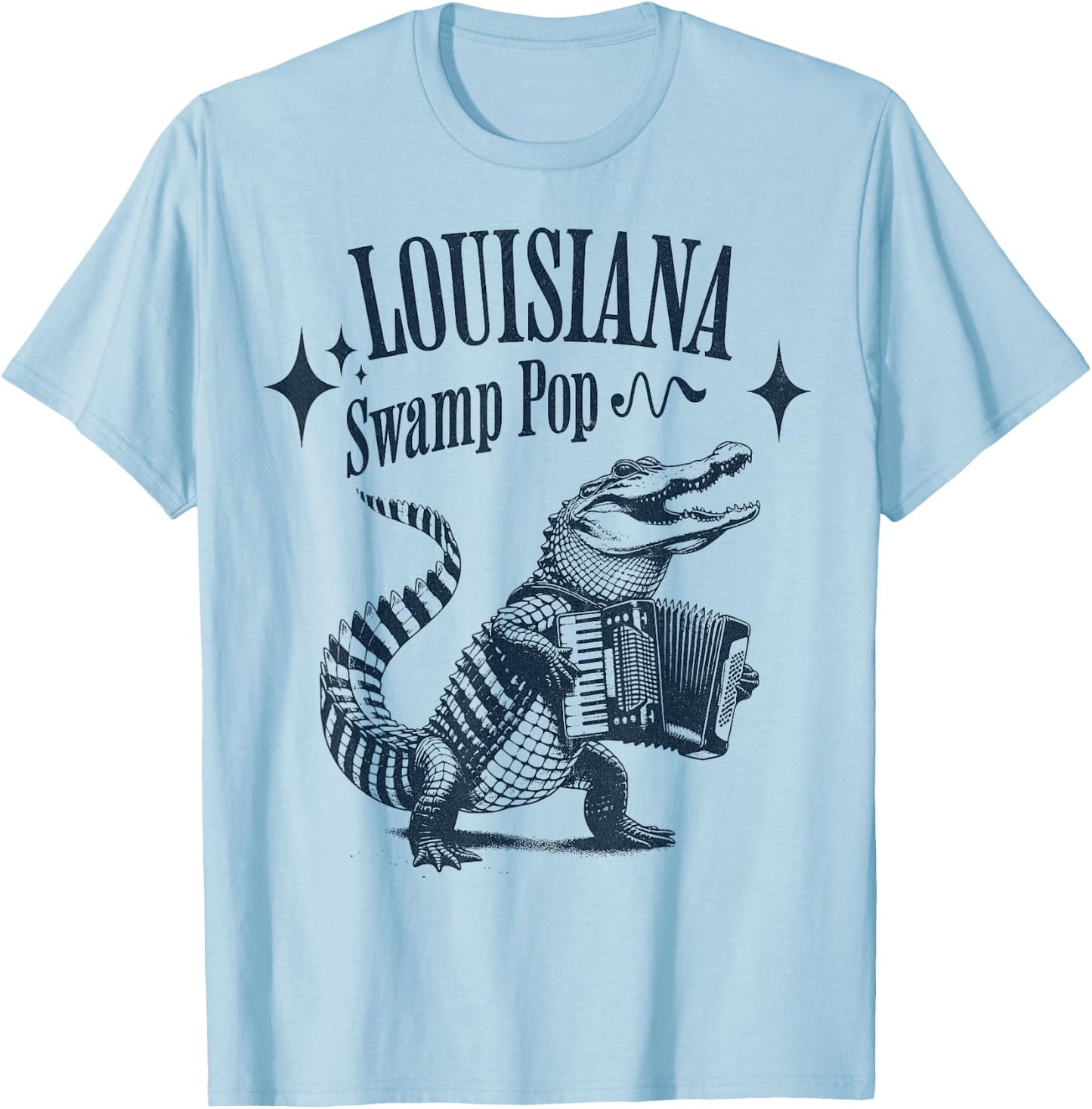 Louisiana Swamp Pop Alligators New Orleans Music T-Shirt - T-Shirt | Light Blue