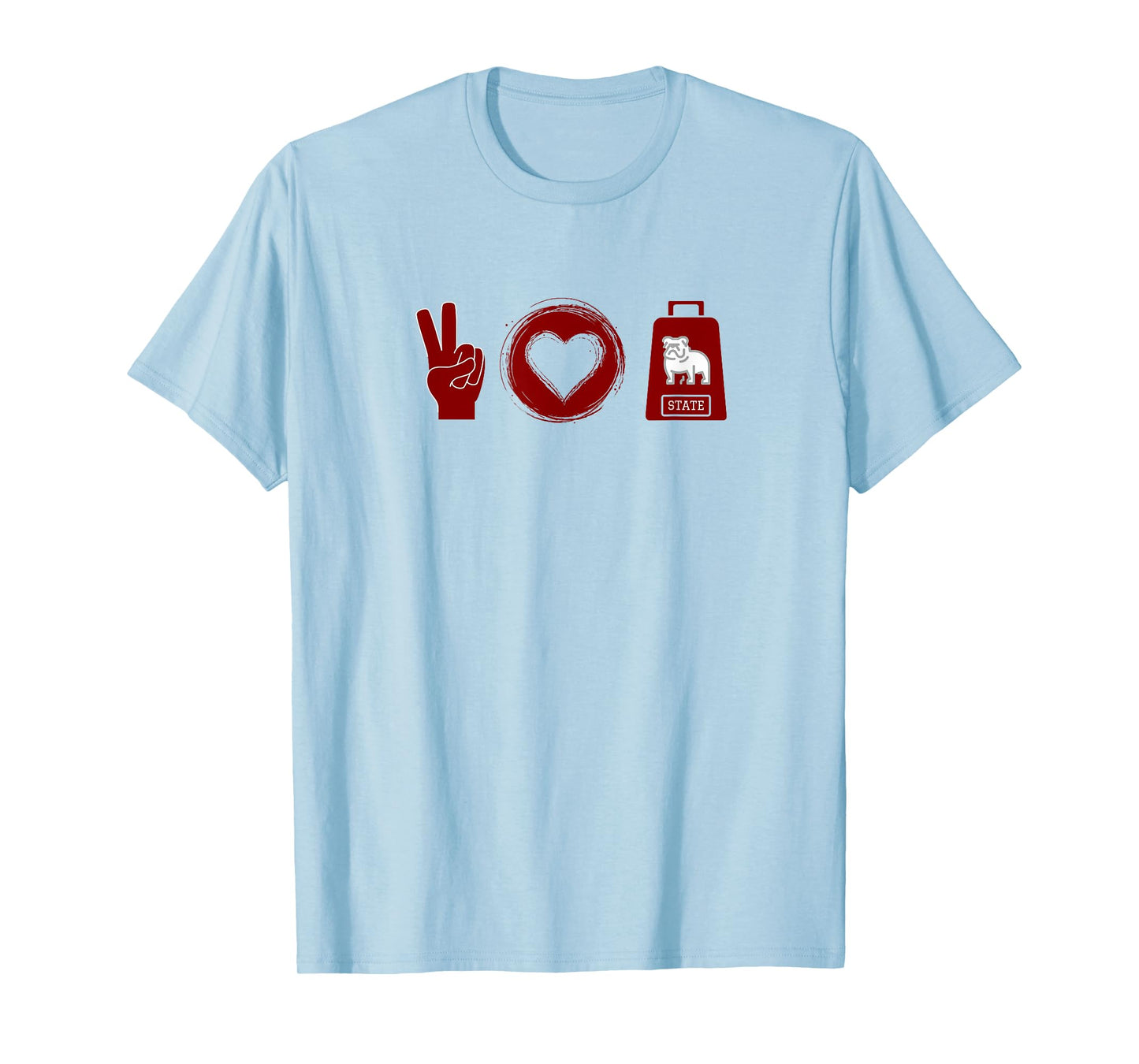 Peace, Love, Cowbell Mississippi Game Day T-Shirt