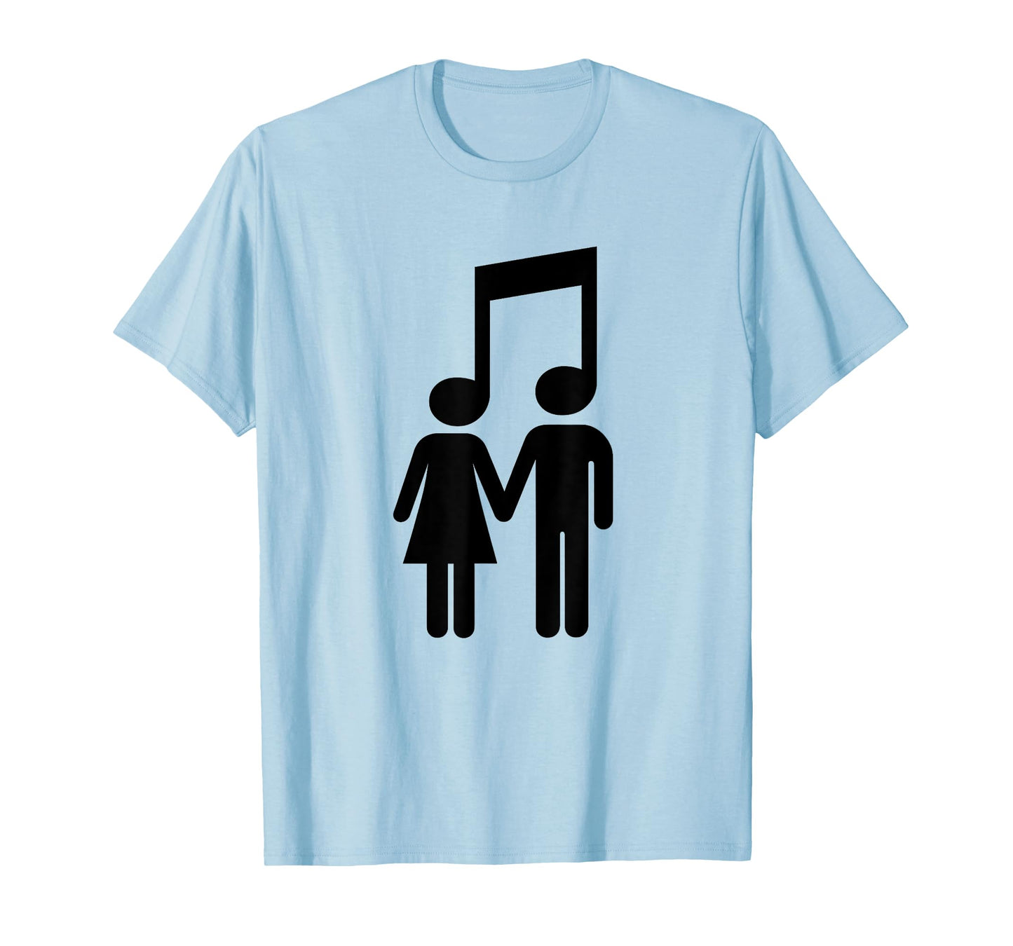 Music Note People Love Stick Figures Holding Hands T-Shirt