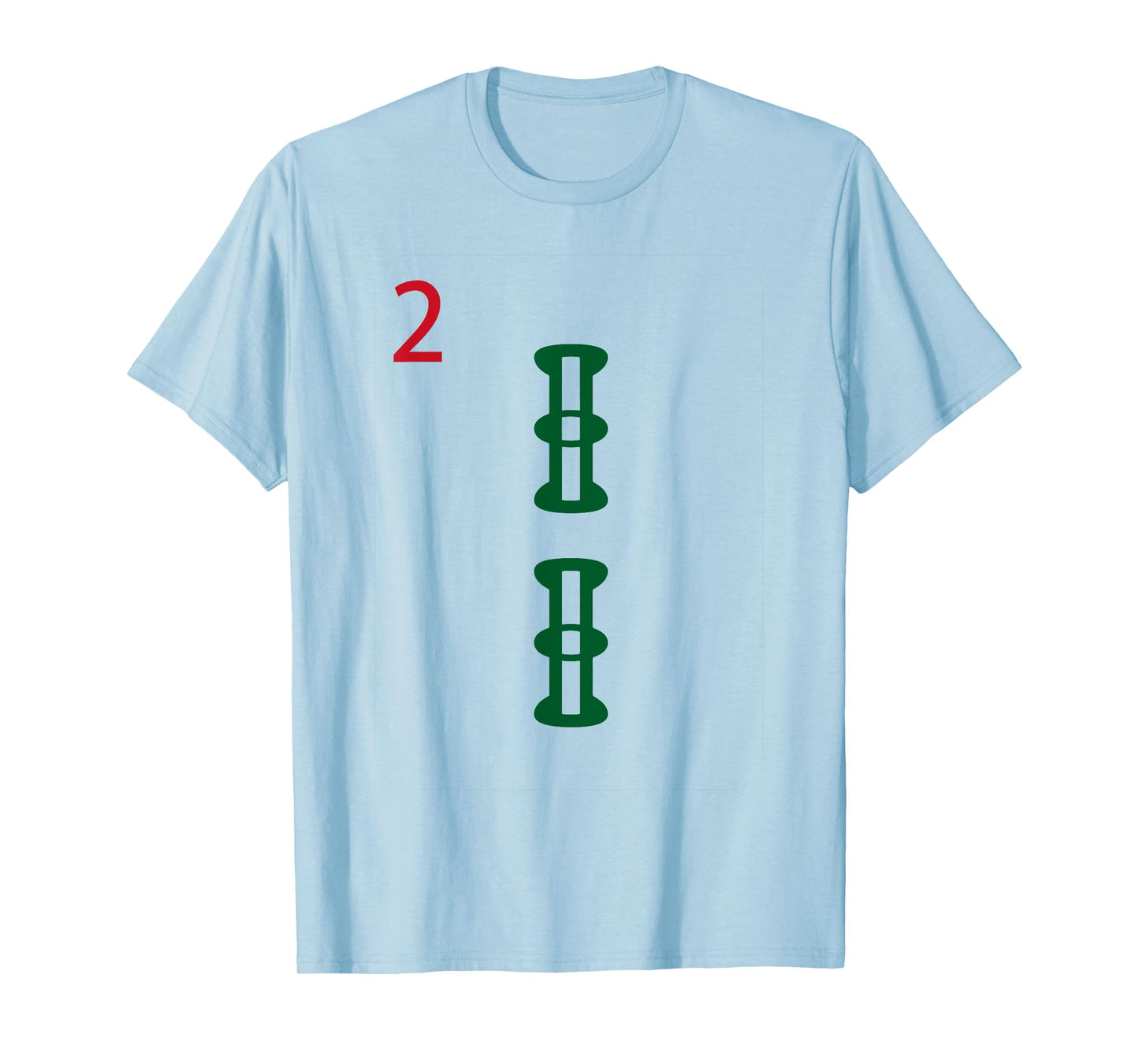 Chinese Mah Jong Bamboo Sozu Two Tile Mahjong Costume T-Shirt