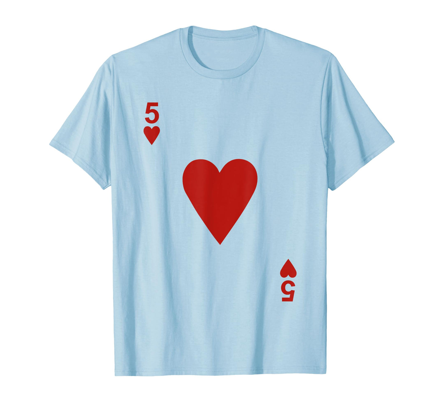 Five of hearts Tshirt Blackjack Cards Poker 21 5 Tee shirt T-Shirt