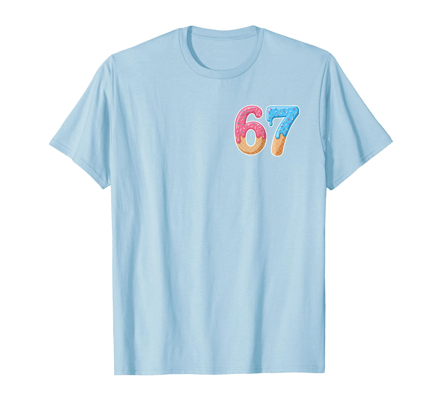67 Six Seven 6 7 Meme Ice Cream Drip Front and Back T-Shirt