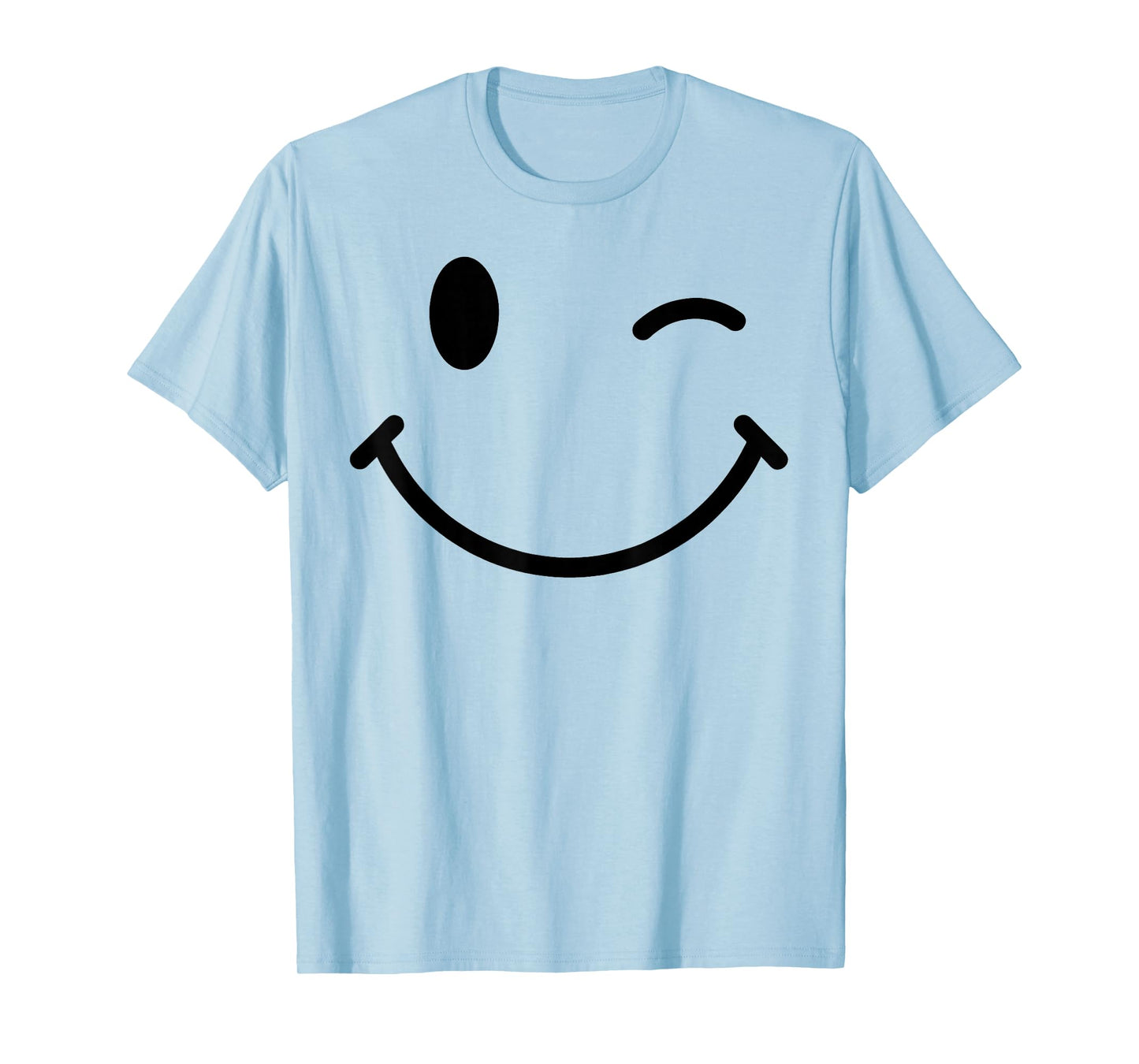 70s Yellow Smile Face Happy Wink Smiling Positive Retro T-Shirt