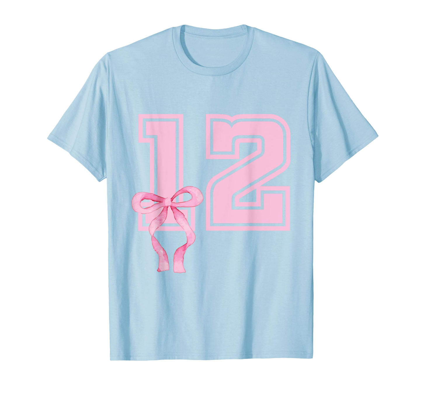 12 Years Old Birthday Girl Coquette Pink Bow Aesthetic T-Shirt