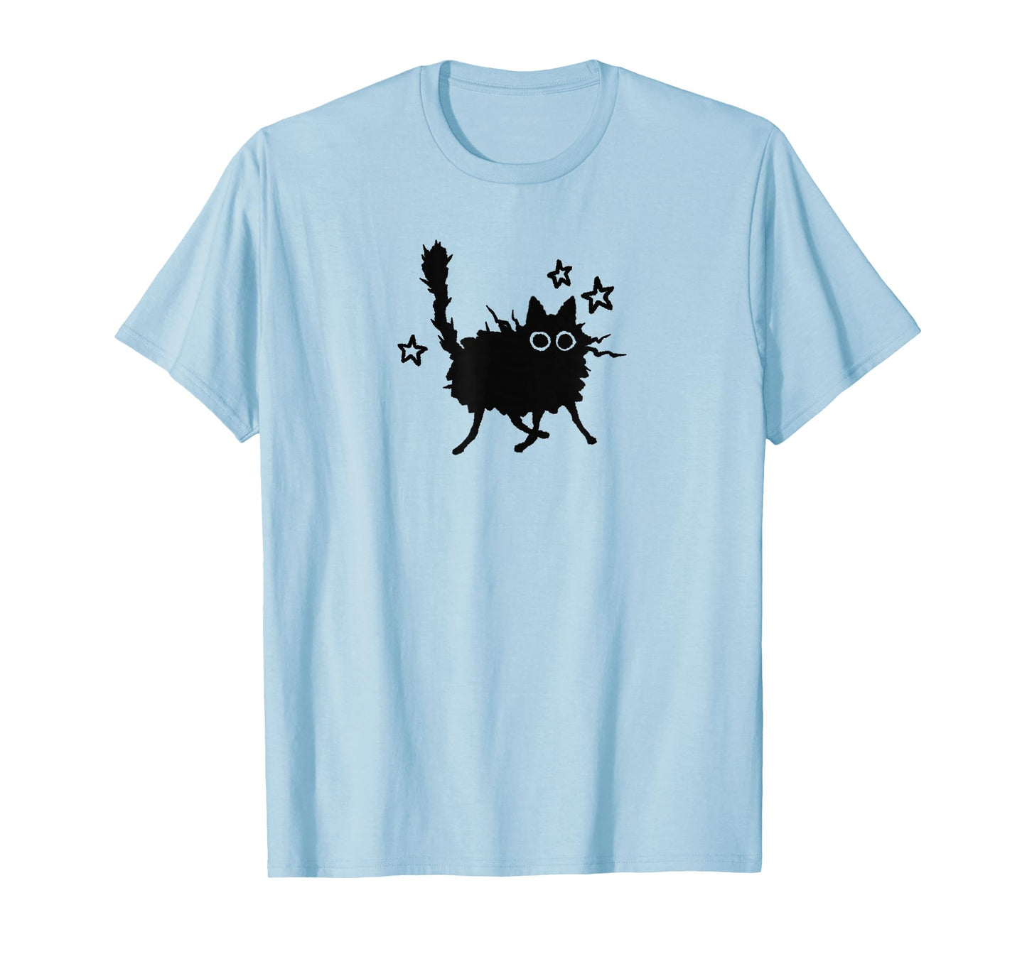 Y2K 90s Funny Scary Cat Tomcat is Scared under Starry T-Shirt