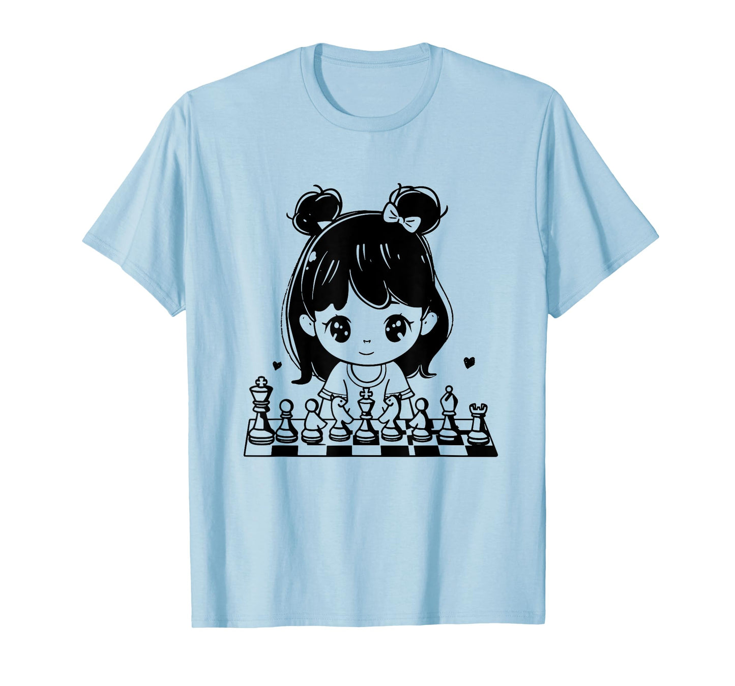 Chess Girl Cartoon Style Tabletop Games T-Shirt