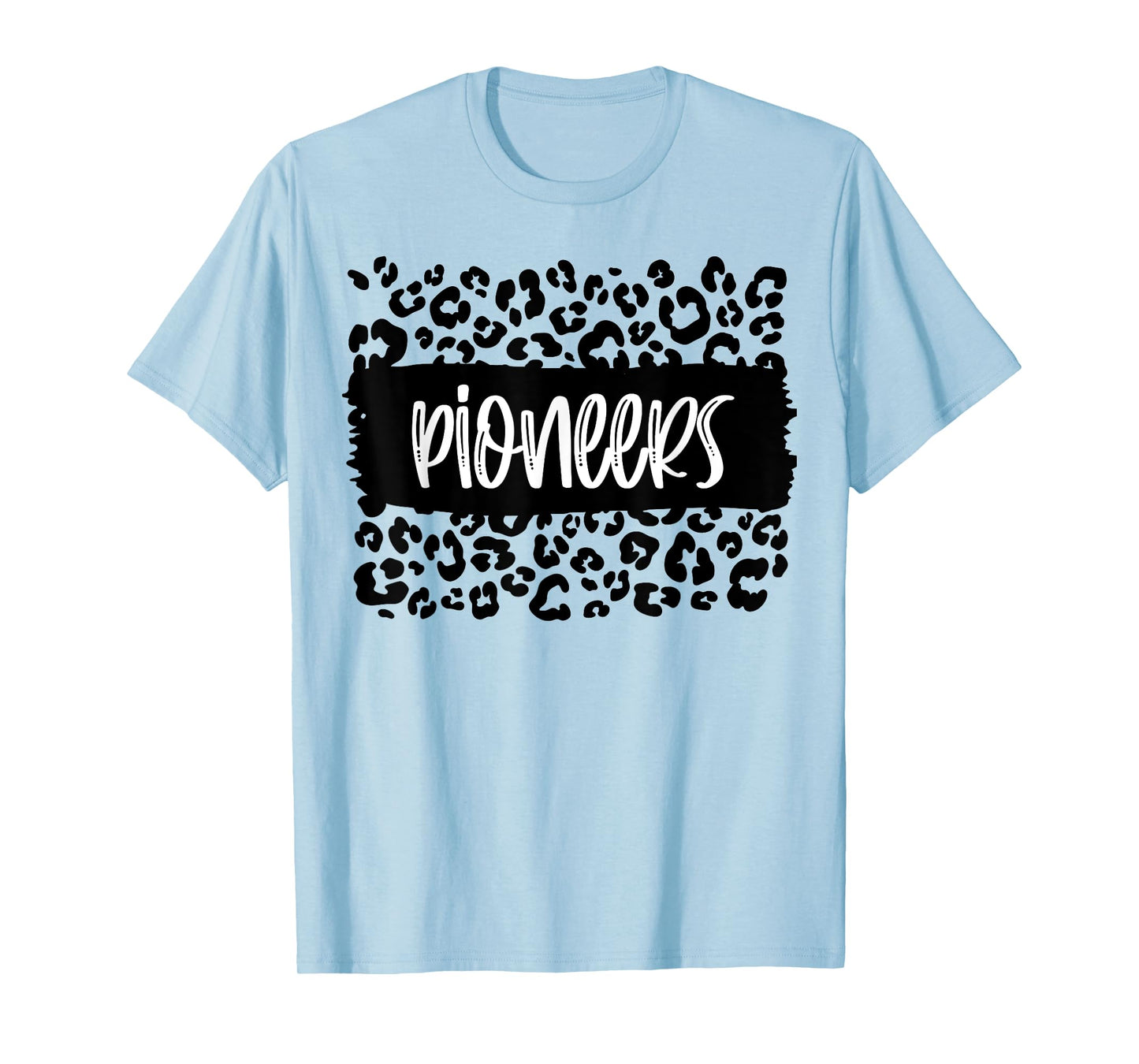 Pioneers Team Mascot School Spirit Game Night Leopard Print T-Shirt
