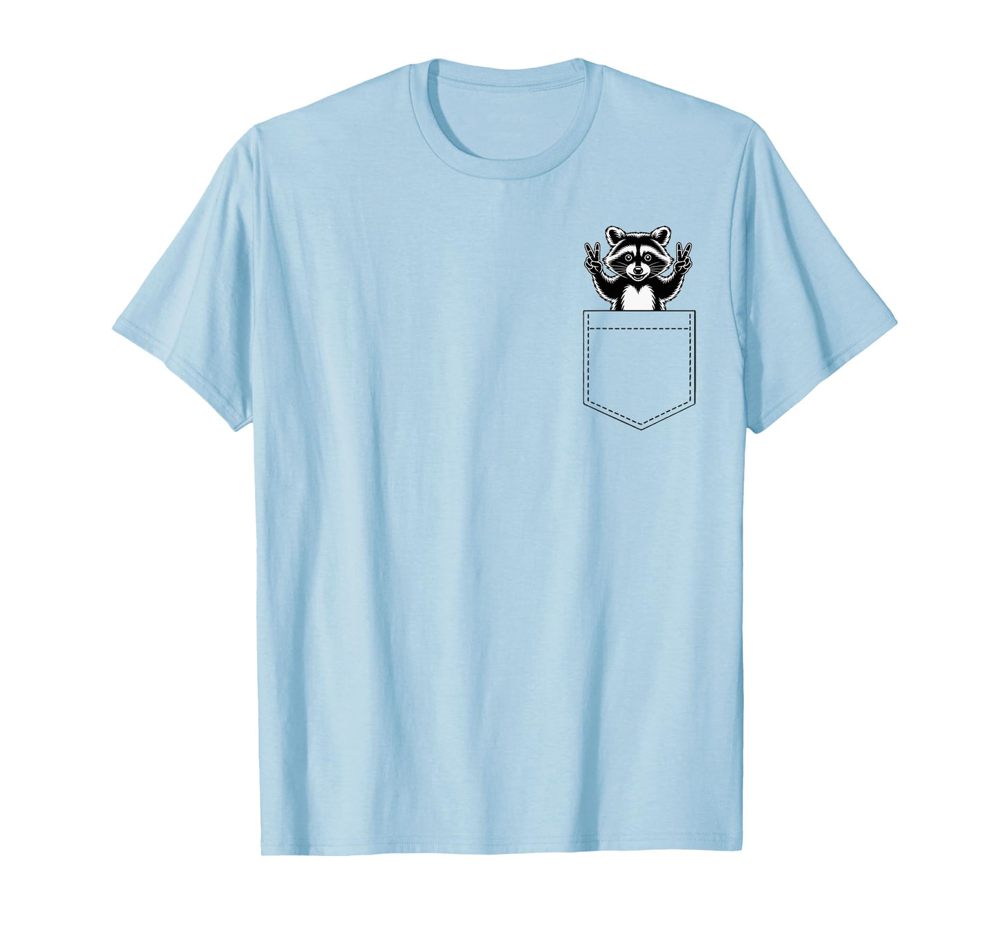 Cute Raccoon Pocket Funny Animal for Men Women Kids T-Shirt