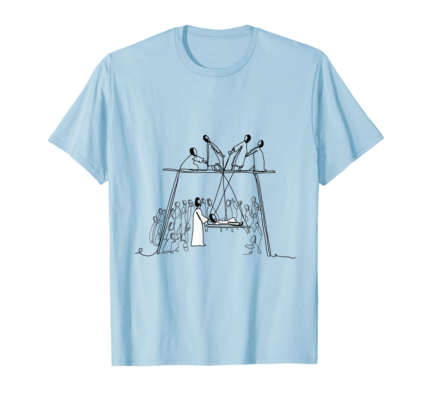 God Heals Man Of Palsy Let Down Through The Roof Religious T-Shirt