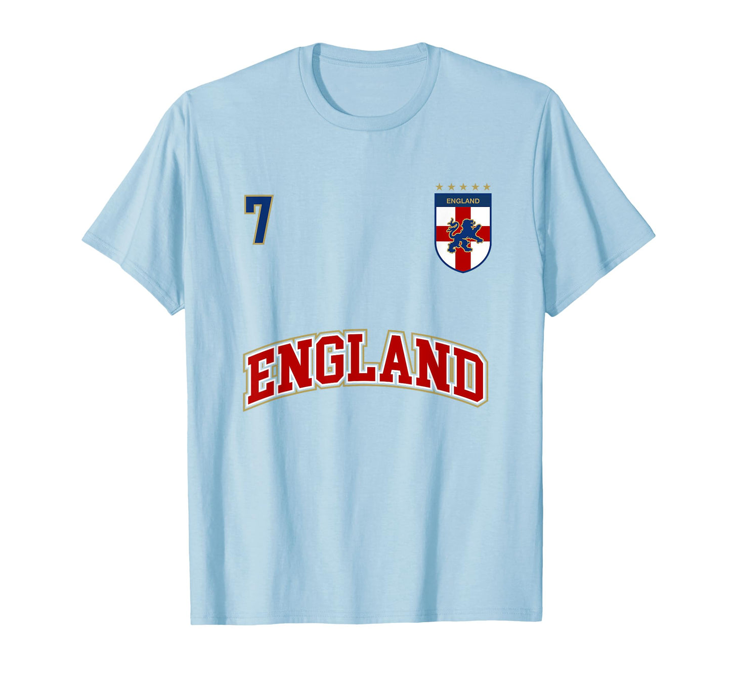 England Football Team Shirt Number 7 + BACK English Flag T-Shirt