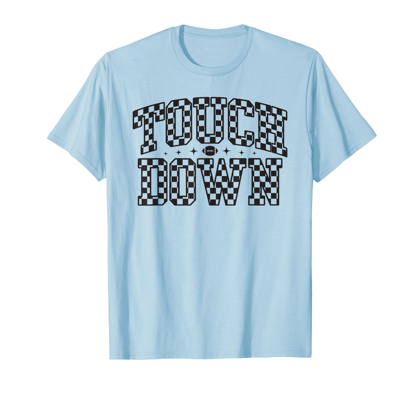 Game Day Checkered Touchdown Season Preppy American Football T-Shirt