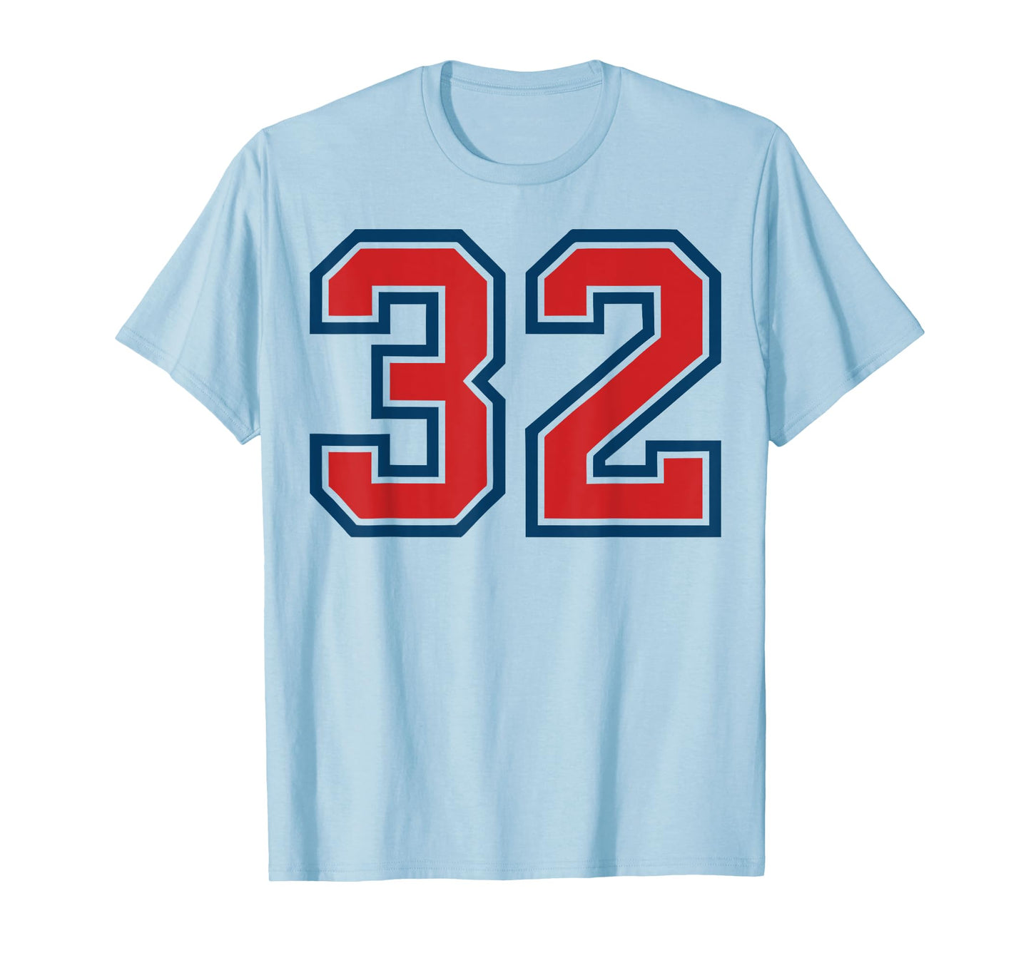 Red and Blue Sports Number 32 Jersey Uniform Player Fan T-Shirt