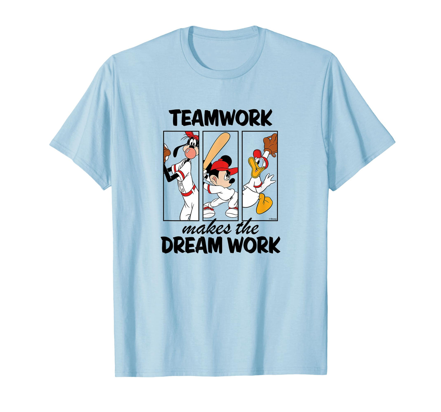 Disney - Mickey Team Work Makes The Dream Work Baseball T-Shirt