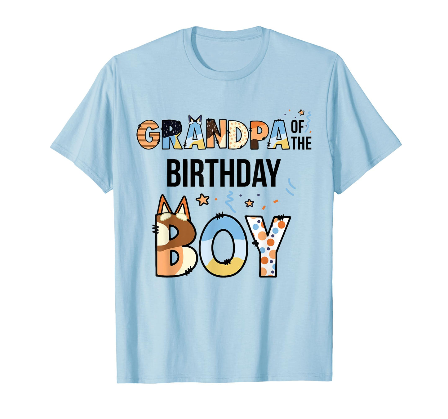 Grandpa Of The Birthday Boy Party Blue Dog Lover Matching T-Shirt
