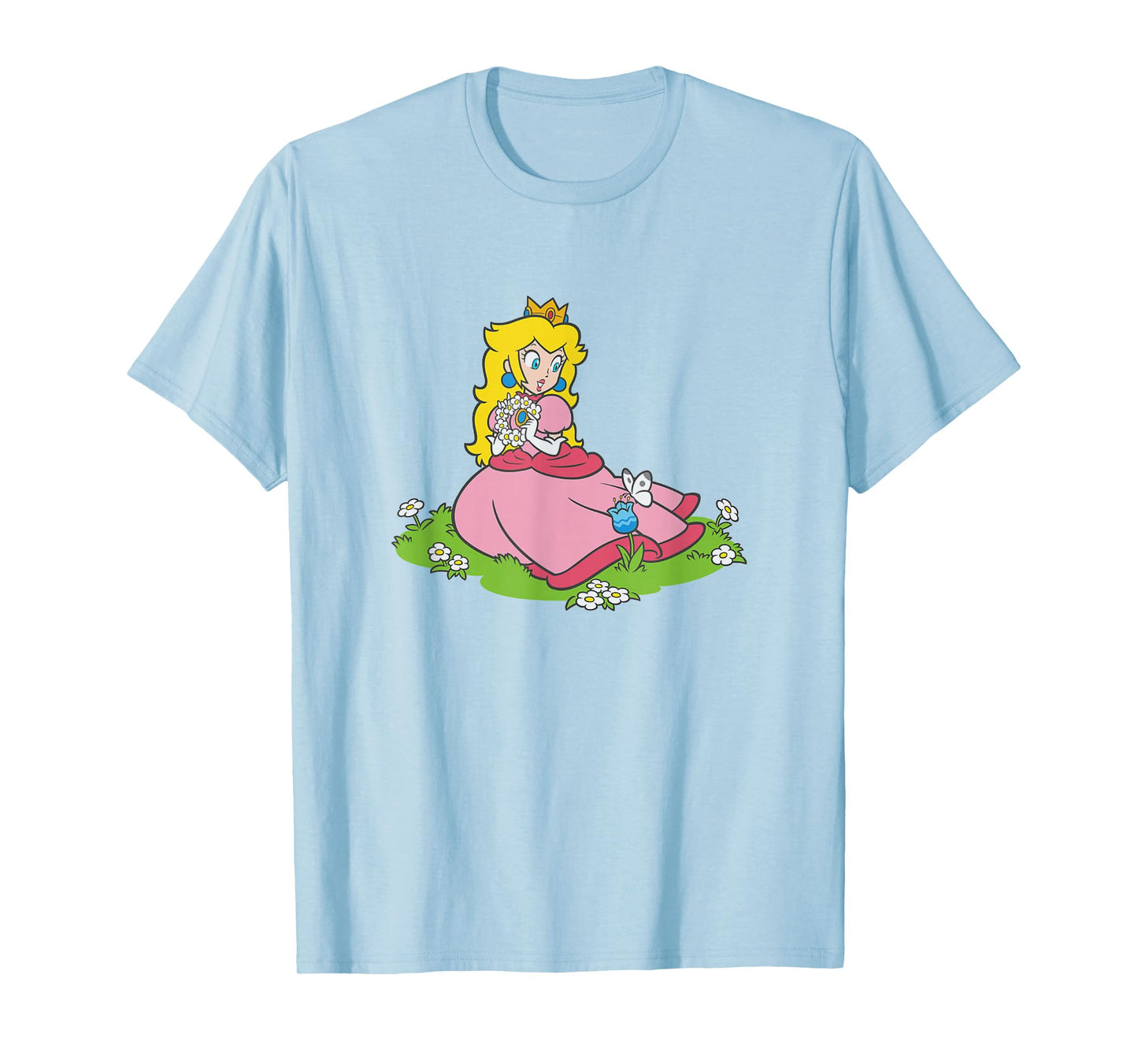 Super Mario Bros Princess Peach Beautiful Flowers Portrait T-Shirt