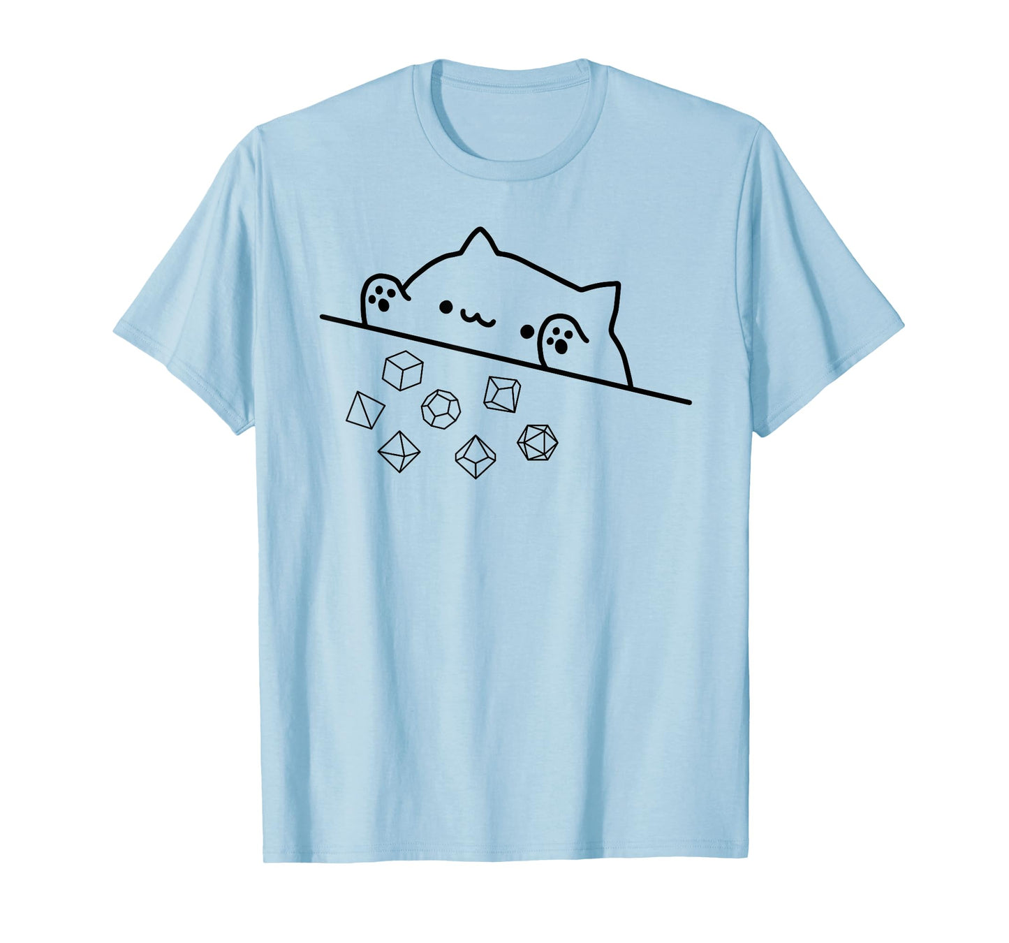 Cat Throwing Rainbow Dice Tabletop RPG T-Shirt