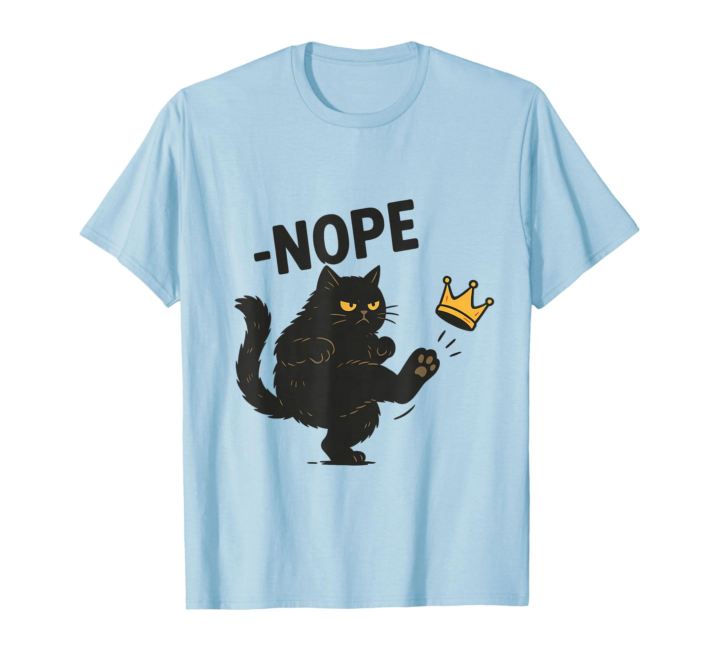 No Kings Retro Patriotic Woman Liberty Art Funny Cat T-Shirt