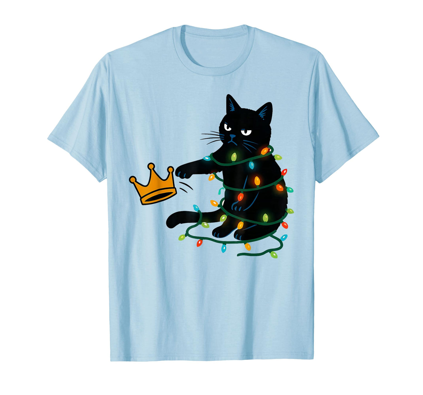 Funny Black Cat No Kings in America T-Shirt