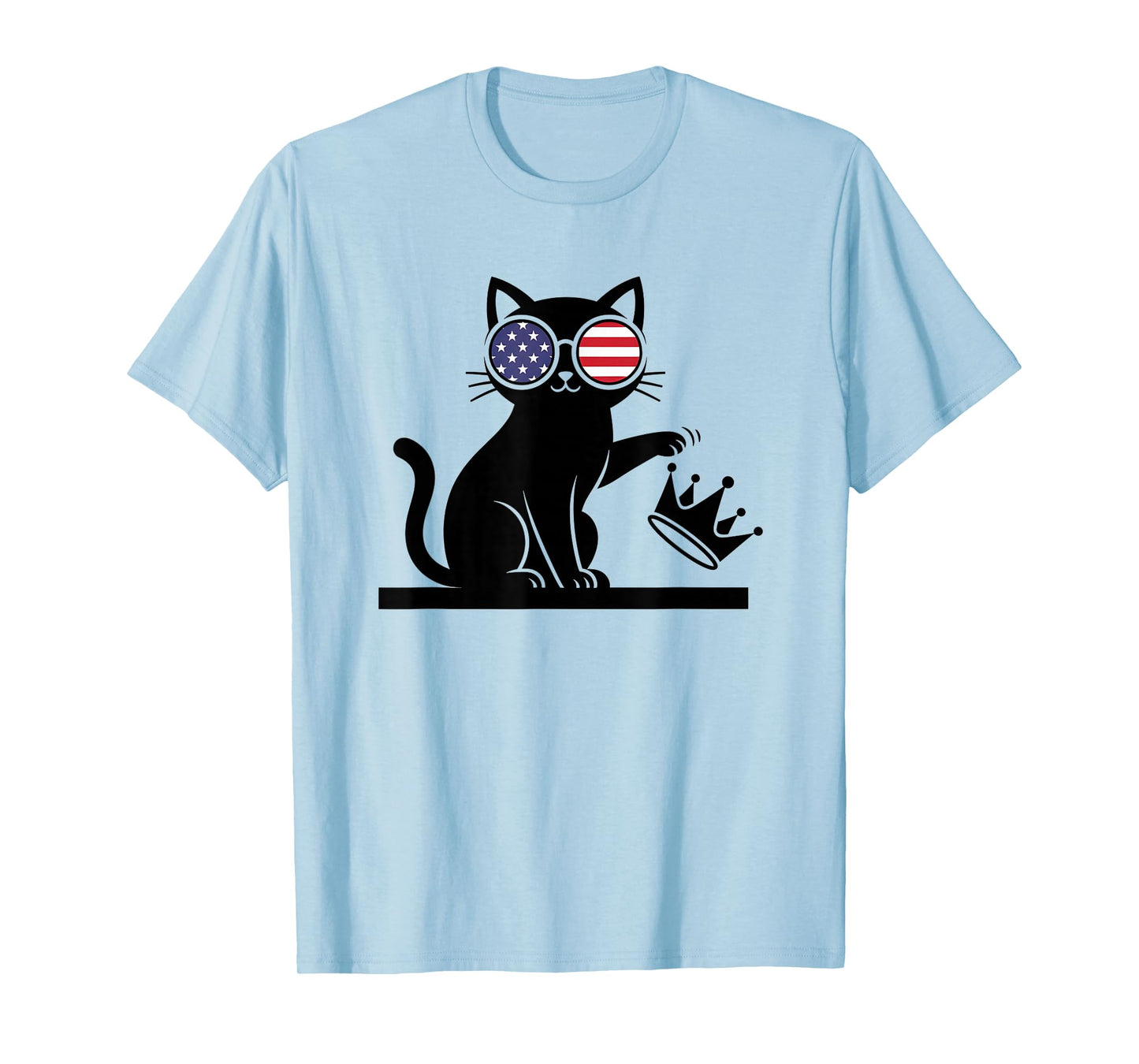 Cat No Kings in America Patriotic Funny Cat Lady Democracy T-Shirt