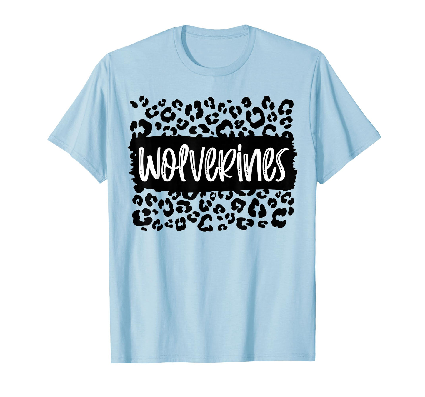Wolverines Team Mascot School Spirit Game Night Leopard T-Shirt