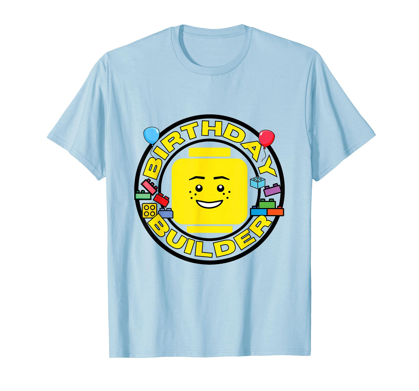 Building Bricks Birthday Builder Blocks Figure T-Shirt