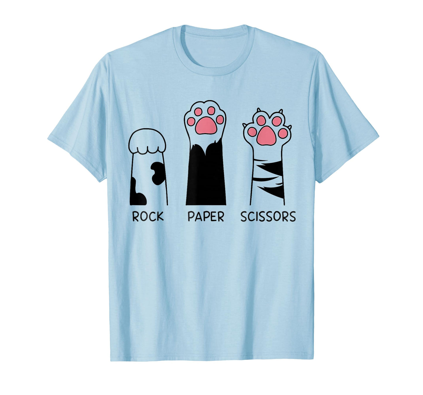 Rock Paper Scissors Cat Paws Cute Kitten Lover Cat T-Shirt