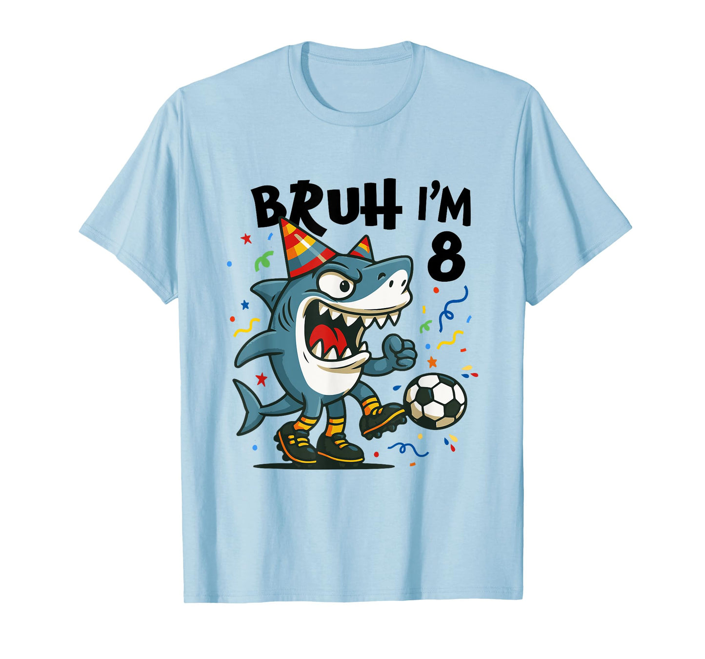 Tralalero Tralala Italian Brainrot Boy Soccer 8th Birthday T-Shirt