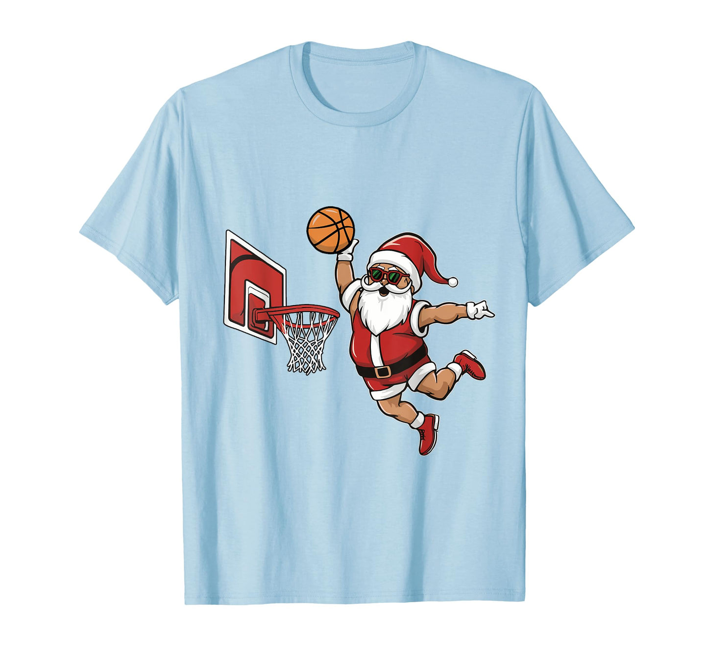 Christmas Santa Claus Dunking basketball Hoop Men Boys Kids T-Shirt