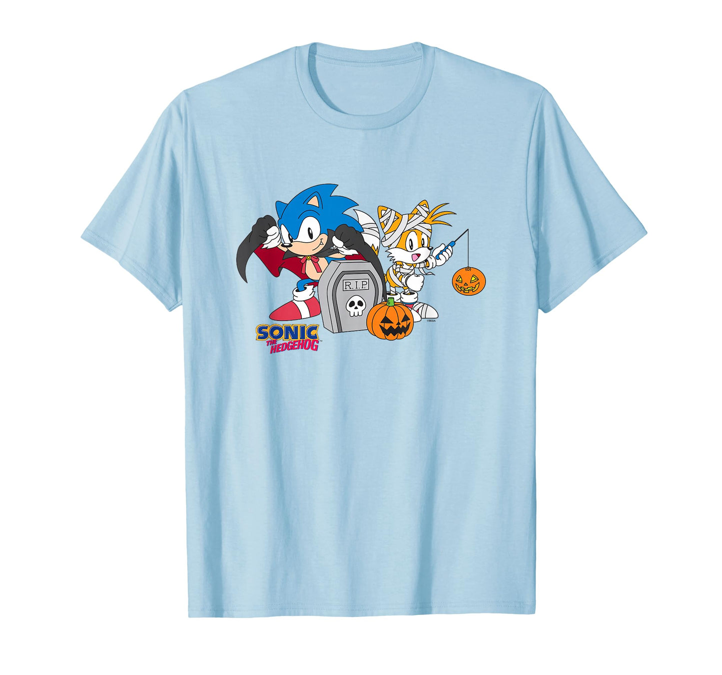 Sonic The Hedgehog Halloween Creepy Sonic And Tails Logo T-Shirt